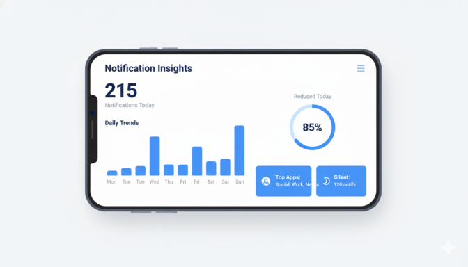 스마트폰 알림 통계 확인 화면